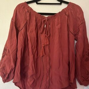 Women's Rust Off-Shoulder Top